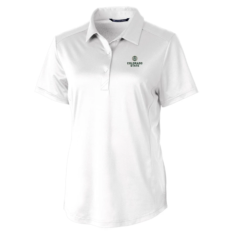 Polo extensible texturé Prospect pour femme Cutter & Buck, blanc, Colorado State Rams