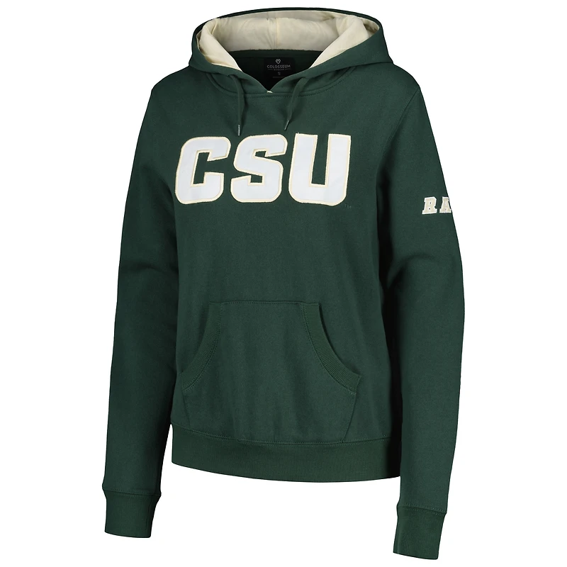 Women's Stadium Athletic Green Colorado State Rams Big Logo Pullover Hoodie