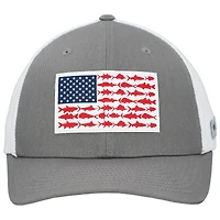 Casquette Columbia PFG Fish Flag Mesh Flex - Gris/Blanc