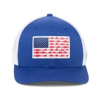 Columbia PFG Fish Flag Mesh Flex Chapeau - Royal/Blanc