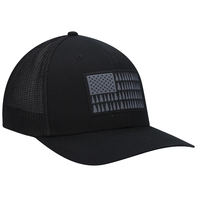 Men's Columbia Black Mesh Tree Flag Flex Hat