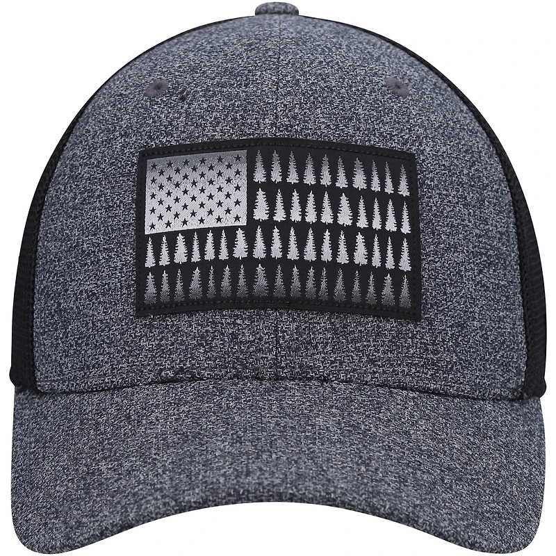 Casquette flexible Columbia Heathered Charcoal/Black Tree Flag pour hommes