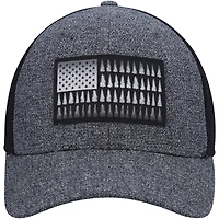 Casquette flexible Columbia Heathered Charcoal/Black Tree Flag pour hommes