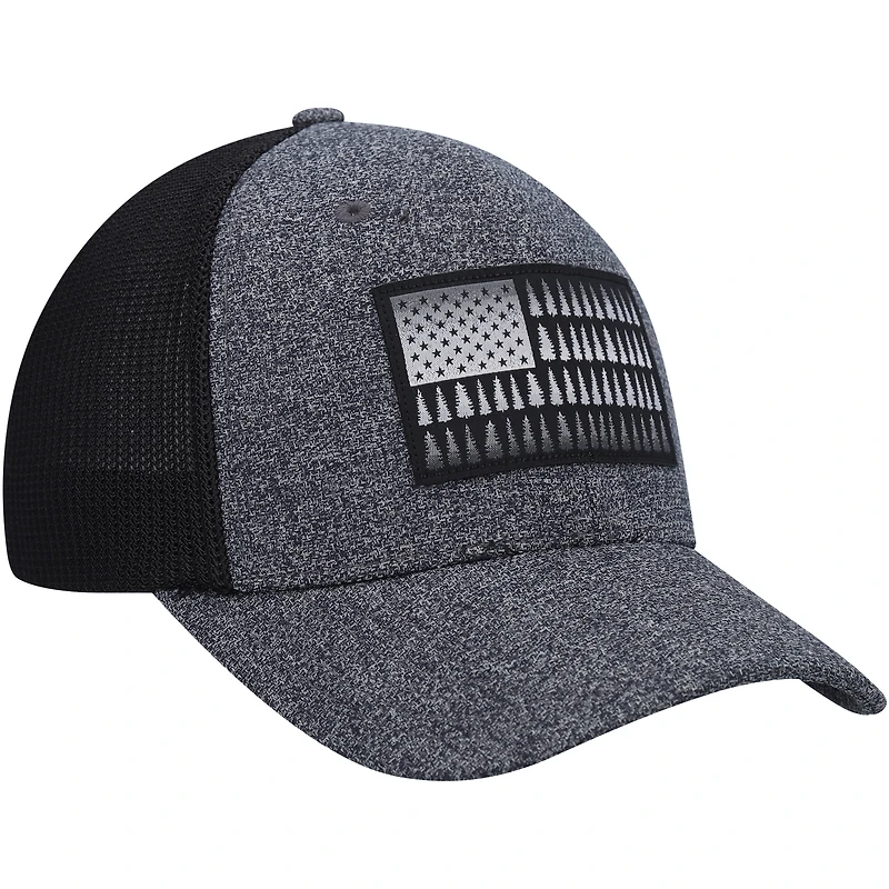 Casquette flexible Columbia Heathered Charcoal/Black Tree Flag pour hommes