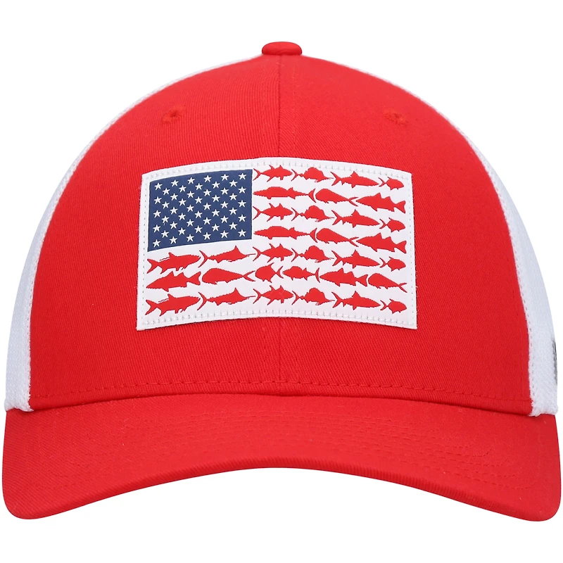 Men's Columbia PFG Red Fish Flag Mesh Flex Hat