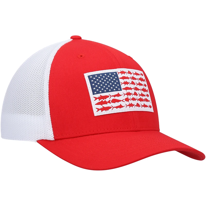 Men's Columbia PFG Red Fish Flag Mesh Flex Hat