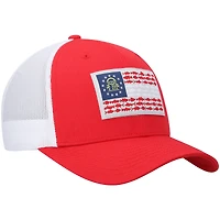 Casquette Snapback de camionneur en maille avec drapeau de poisson rouge Columbia PFG pour hommes