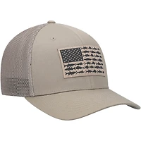Casquette flexible en maille avec drapeau de poisson beige Columbia PFG pour hommes