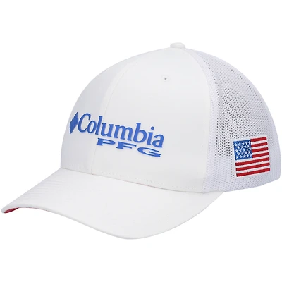 Casquette Columbia blanche PFG Mesh Flex pour hommes