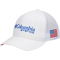 Casquette Columbia blanche PFG Mesh Flex pour hommes