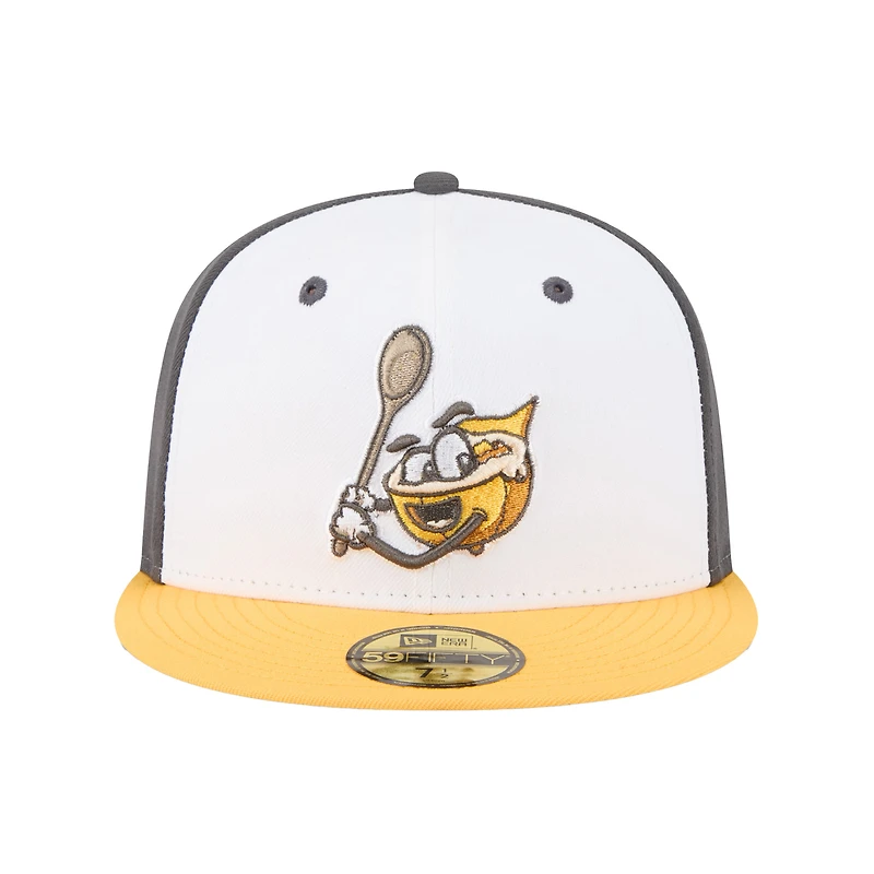 Men's New Era White Columbia Fireflies Theme Nights 59FIFTY Fitted Hat