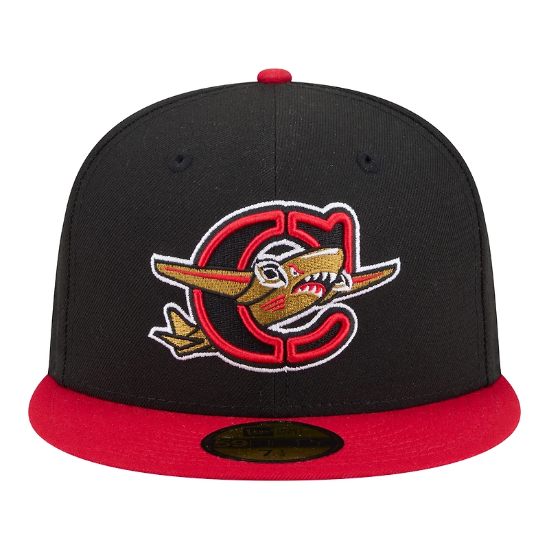Men's New Era  Black/Red Columbia Fireflies Minor League Theme Nights 59FIFTY Fitted Hat