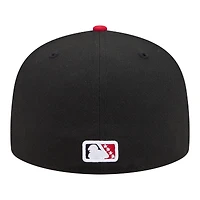 Casquette ajustée New Era 59FIFTY pour homme, noire et rouge, Columbia Fireflies Minor League Theme Nights