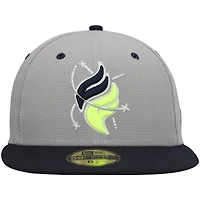 Men's New Era Gray Columbia Fireflies Authentic Collection Team Alternate 59FIFTY Fitted Hat