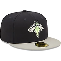 Men's New Era Navy Columbia Fireflies Authentic Collection Road 59FIFTY Fitted Hat