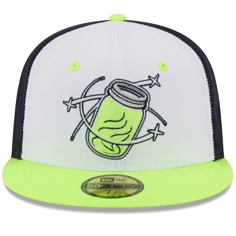 Men's New Era White Columbia Fireflies Authentic Collection Alternate Logo 59FIFTY Fitted Hat