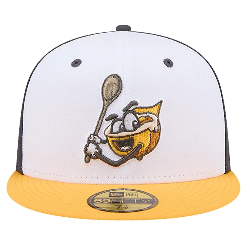 Casquette ajustée 59FIFTY White Columbia Fireflies Theme Night Grits New Era pour hommes