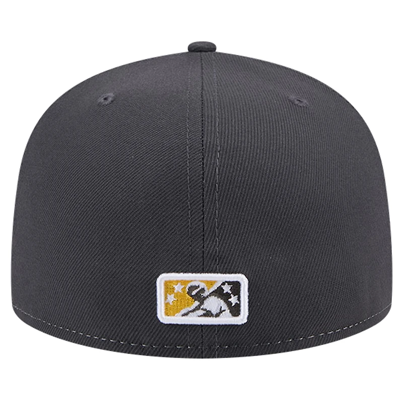 Men's New Era White Columbia Fireflies Theme Night Grits 59FIFTY Fitted Hat