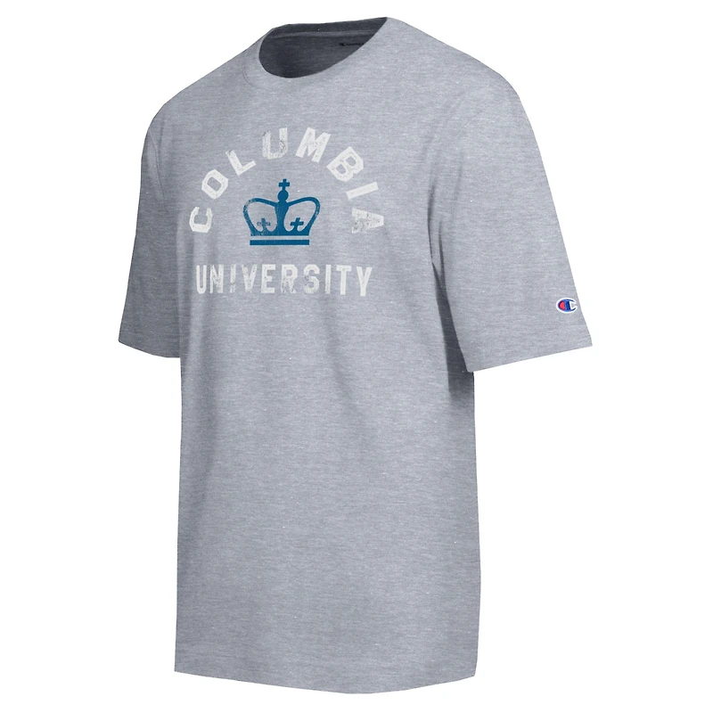 T-shirt d'équipe vieilli gris chiné de l'Université Columbia, modèle Champion pour hommes