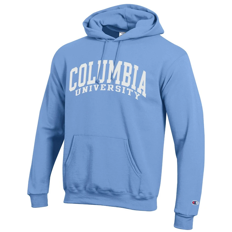 Men's Champion Light Blue Columbia University Basic Arch Fleece Pullover Hoodie