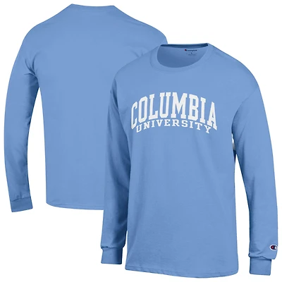 Men's Champion  Light Blue Columbia University Basic Arch Long Sleeve T-Shirt