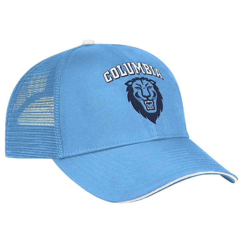 Men's Colosseum Light Blue Columbia University Wyatt Primary Team Trucker Adjustable Hat