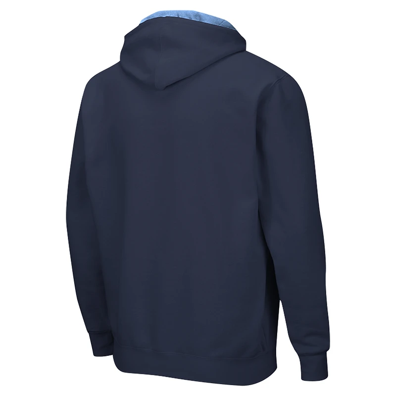 Men's Colosseum Navy Columbia University Arch & Logo 3.0 Full-Zip Hoodie