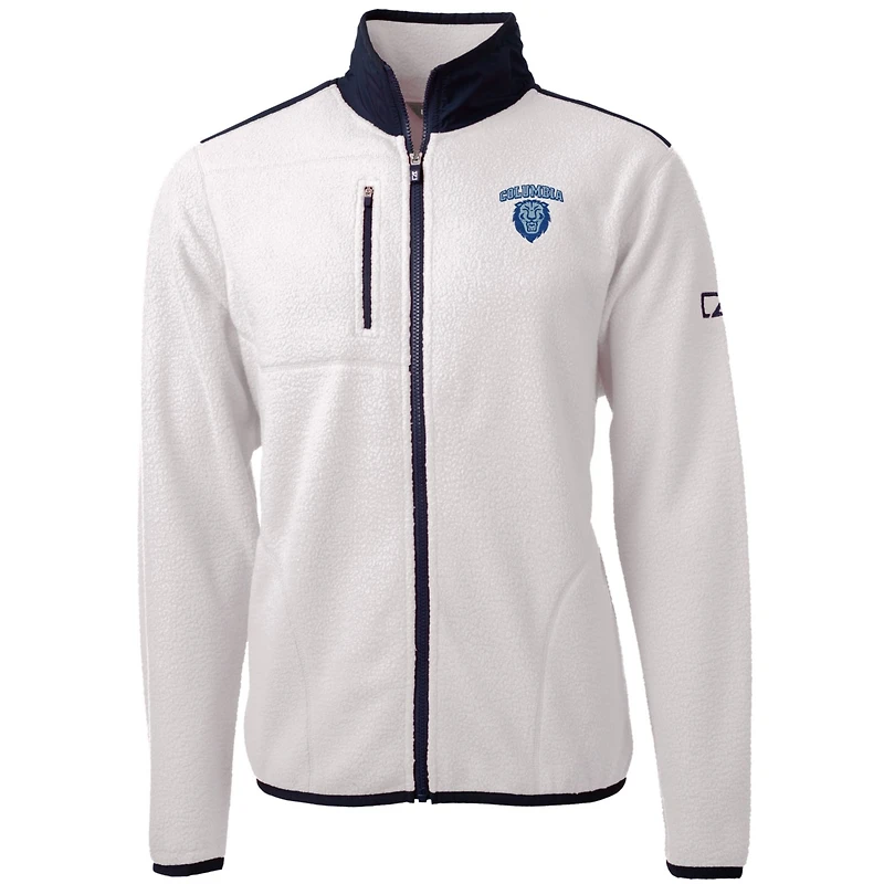 Men's Cutter & Buck Navy Columbia University Team Logo Cascade Eco Sherpa Fleece Full-Zip Jacket