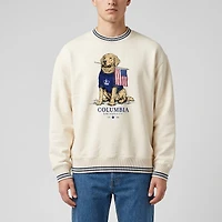 Sweat-shirt côtelé premium crème Uscape Apparel Columbia University Americana Good Boy