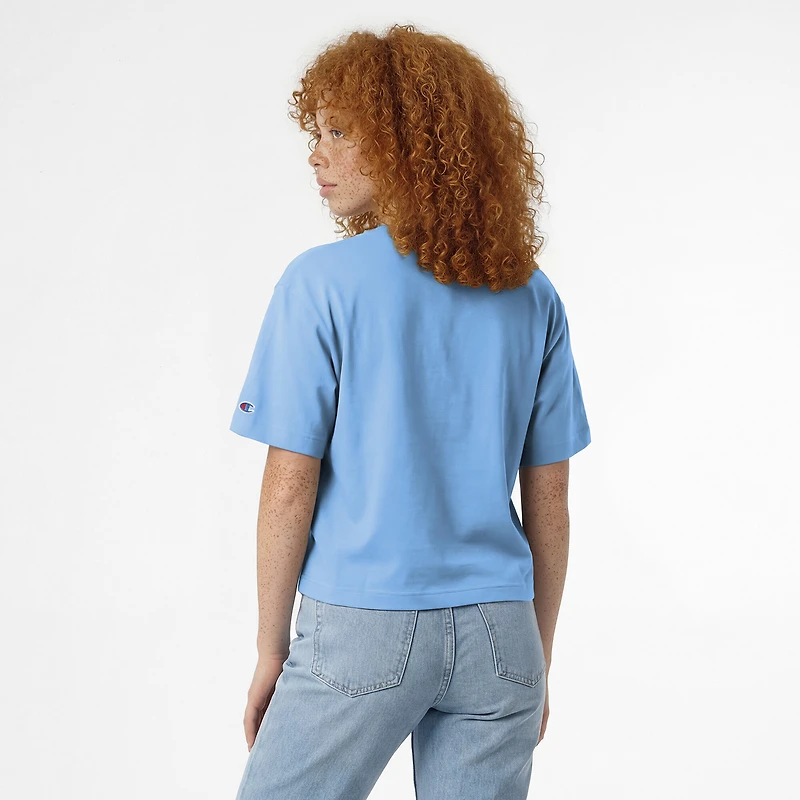 Women's Champion Light Blue Columbia University Waist Length Wordmark T-Shirt