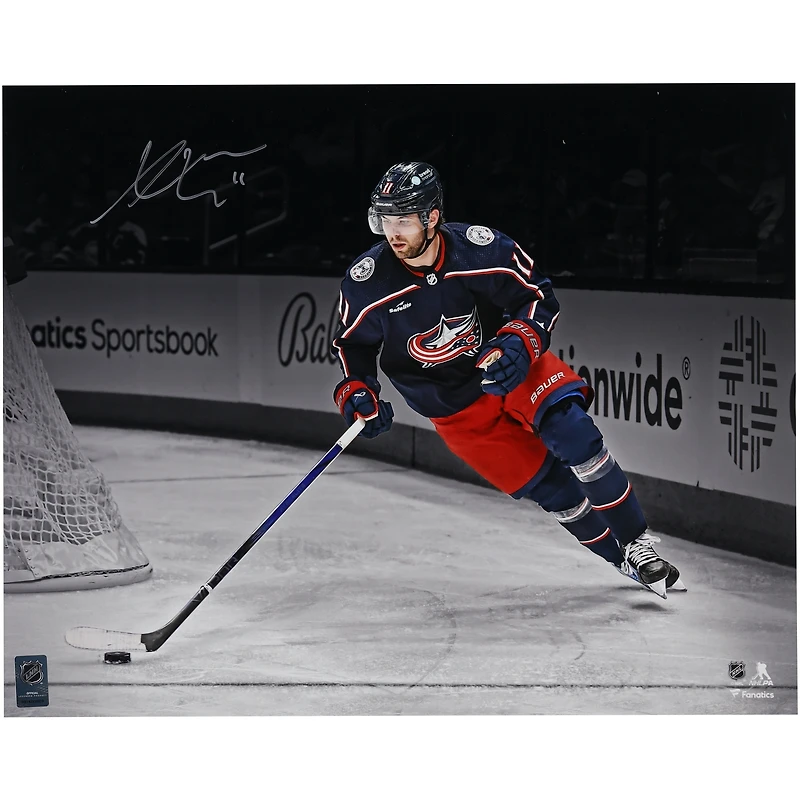 Photographie autographiée de 16" x 20" des débuts de Adam Fantilli des Blue Jackets de Columbus dans la LNH