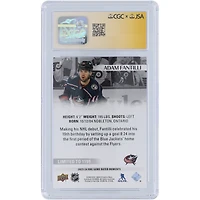 Adam Fantilli Columbus Blue Jackets autographié 2023-24 Upper Deck Game Dated Moments Rookie Debut #4 #/1199 CGC Fanatics a été témoin d'une carte de recrue authentifiée
