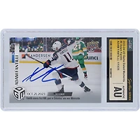 Adam Fantilli Columbus Blue Jackets Autographed 2023-24 Upper Deck Game Dated Moments Rookie Debut #8 #/1199 CGC Fanatics Witnessed Authenticated Rookie Card