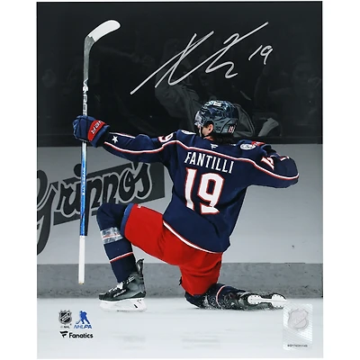 Adam Fantilli Columbus Blue Jackets Autographed 8" x 10" Navy Jersey Celebration Spotlight Photograph 