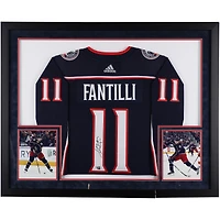 Adam Fantilli Columbus Blue Jackets Autographed Deluxe Framed Navy adidas Jersey