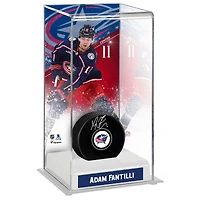 Rondelle de hockey autographiée par Adam Fantilli des Blue Jackets de Columbus avec étui de luxe