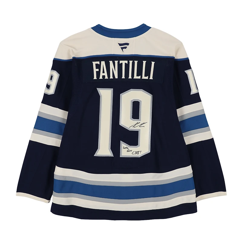 Adam Fantilli Columbus Blue Jackets Autographed Navy Alternate Fanatics Premium Jersey with "Lets Go CBJ!" Inscription