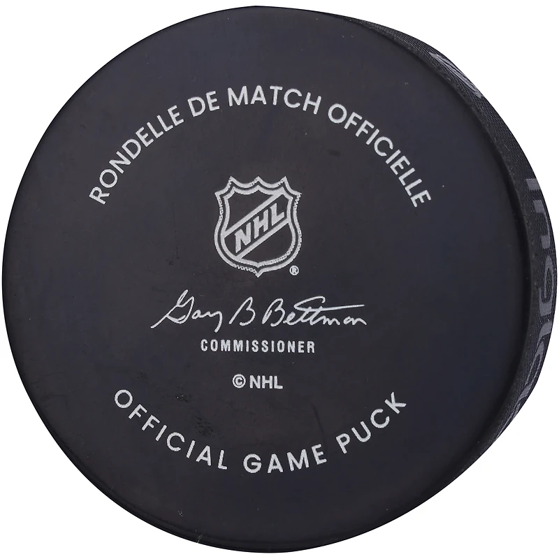 Rondelle de match officielle autographiée par Adam Fantilli des Blue Jackets de Columbus