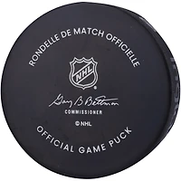 Rondelle de match officielle autographiée par Adam Fantilli des Blue Jackets de Columbus