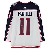 Maillot adidas authentique blanc autographié par Adam Fantilli des Columbus Blue Jackets