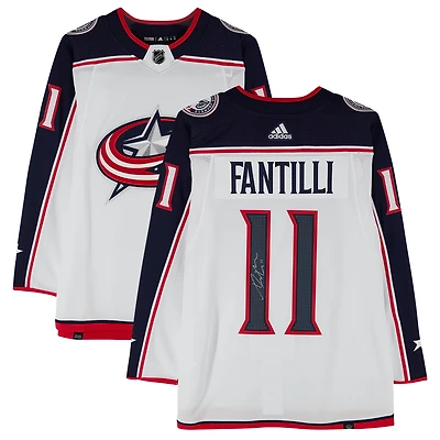 Maillot adidas authentique blanc autographié par Adam Fantilli des Columbus Blue Jackets