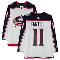 Maillot adidas authentique blanc autographié par Adam Fantilli des Columbus Blue Jackets
