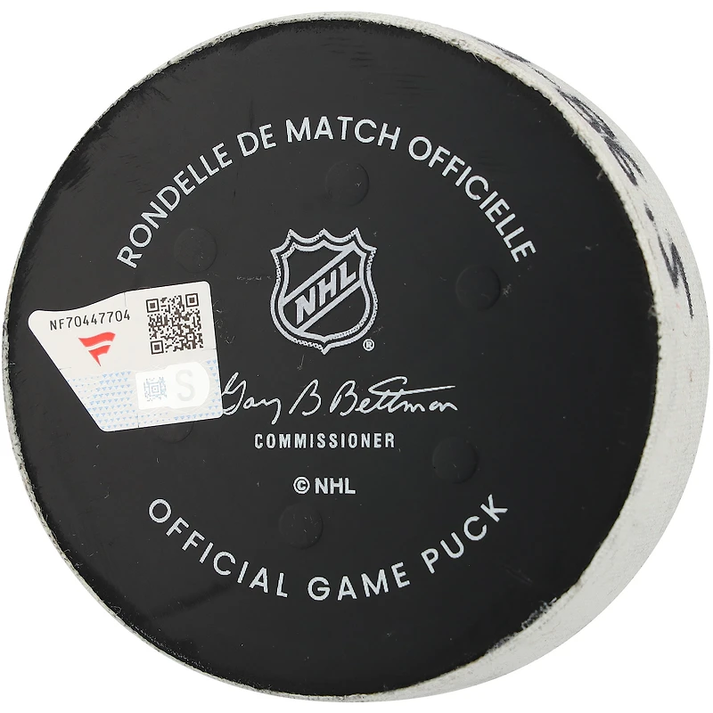 Adam Fantilli Columbus Blue Jackets Game-Used Goal Puck from March 2, 2026 vs. New York Rangers