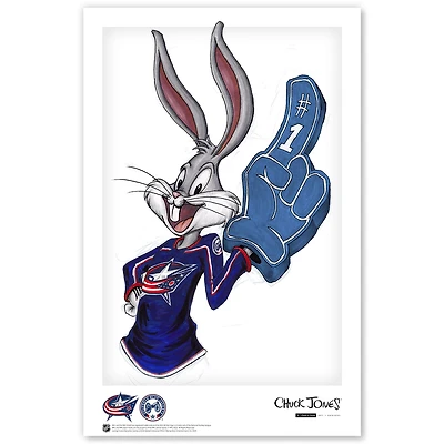 Bugs Bunny Columbus Blue Jackets 11"x 17" Looney Tunes affiche imprimée