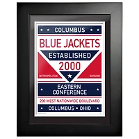 Columbus Blue Jackets - 12'' x 16'' Œuvre d'art encadrée bicolore