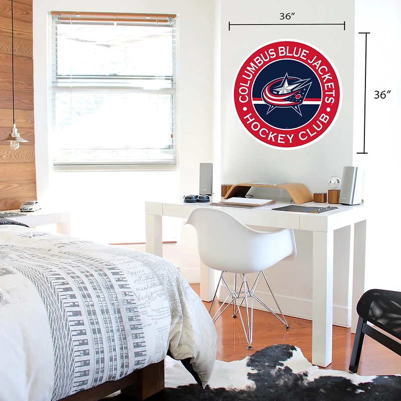 Columbus Blue Jackets - 36'' x 36'' Team Repositional Stripe Design Vinyl Wall Decal
