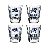 Columbus Blue Jackets 4-Pack 2oz. Shot Glass Set