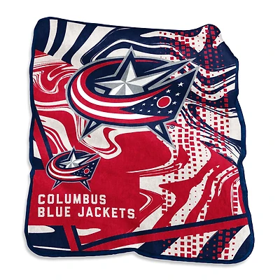 Columbus Blue Jackets Couverture tourbillonnante Raschel 127 x 152,4 cm