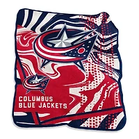 Columbus Blue Jackets Couverture tourbillonnante Raschel 127 x 152,4 cm