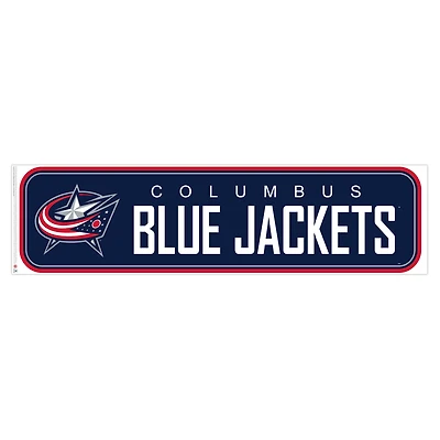 Blue Jackets de Columbus - Décalcomanie murale longue conception repositionnable de l'équipe 90'' x 23''
